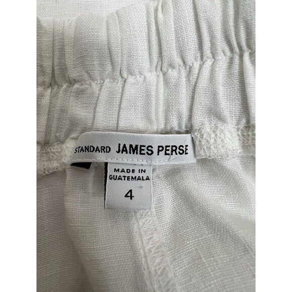 James Perse Standard Skirt 4 XL White Linen Mini Minimalist Basic Everyday - Picture 3 of 8